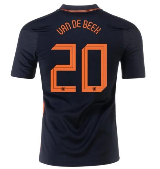 2020 EURO Netherlands Away Kit Soccer Jersey DONNY VAN DE BEEK 20